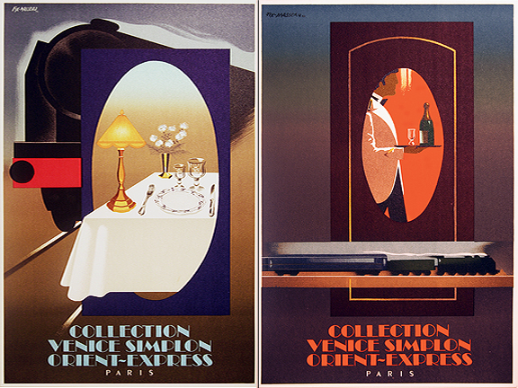 VENICE SIMPLON - ORIENT-EXPRESS. Original, vintage, poster by