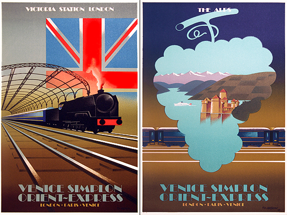 VENICE SIMPLON - ORIENT-EXPRESS. Original, vintage, poster by